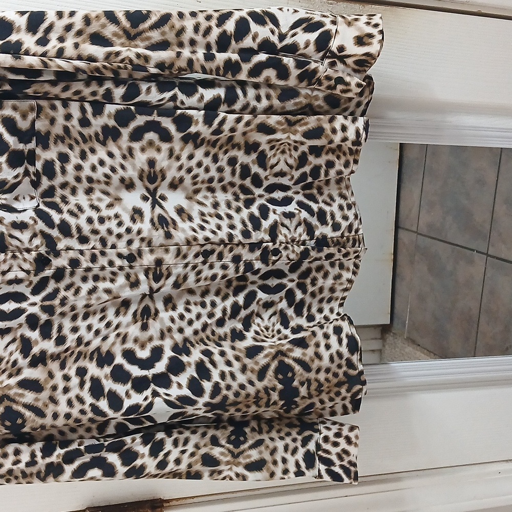 Worthington Leopard Print Blouse Size Xl - Picture 3 of 7